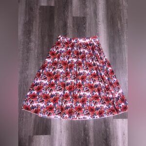 Vibrant Floral A-Line Skirt in Red